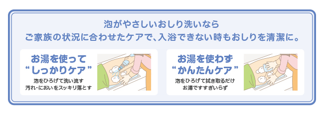 泡がやさしいおしり洗い使い方