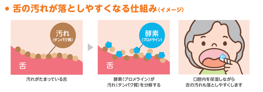 舌の汚れが落としやすくなるイメージ